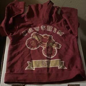 Kidgets Maroon Monster Truck Hoodie